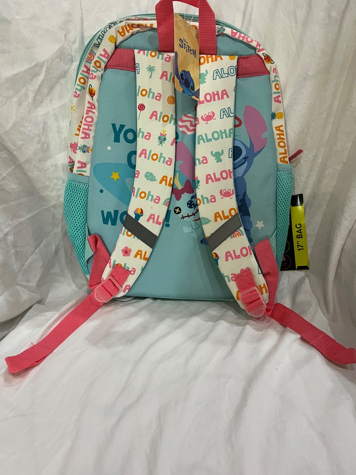 Disney Lilo & Stitch Girls' 17" Iridescent Rainbow Scrump Backpack NEW