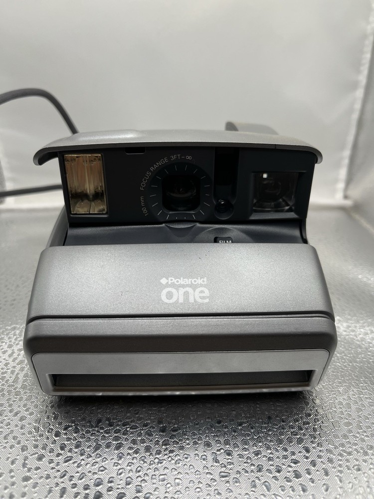 Polaroid One Instant Camera Silver 100mm Focus Range 3ft Untested As-is