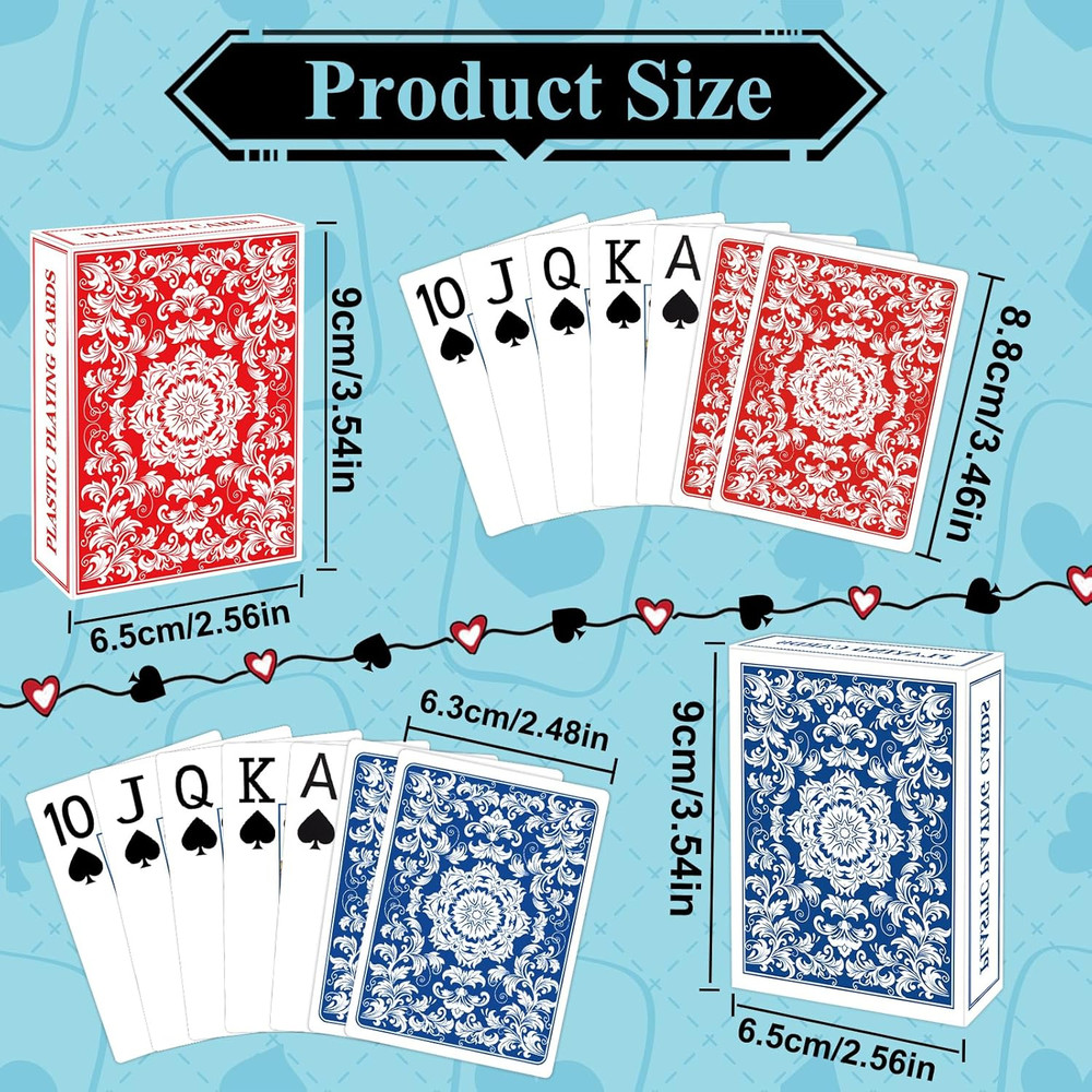 Waterproof Plastic Playing Cards - 2 Pack Large Print