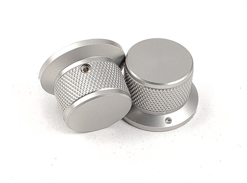2 Precision Machined Anodized Aluminum Knobs - 6mm Shafts