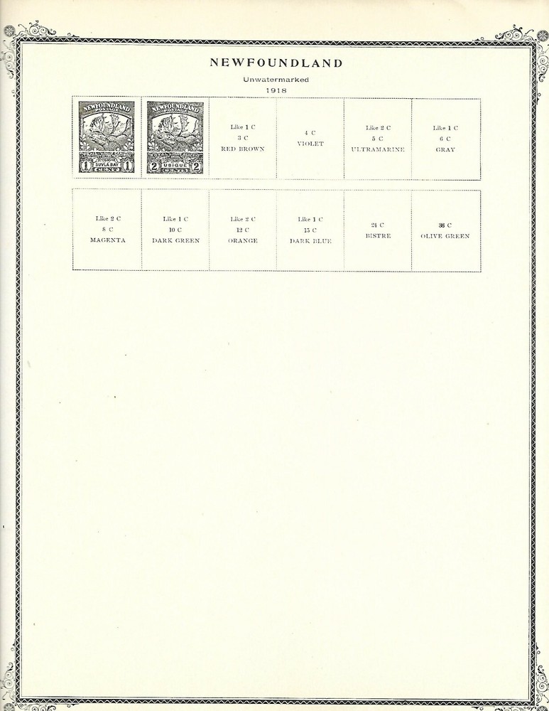 CANADA NEWFOUND LAND 1857 - 1933 SCOTT PAGES 2 POST SYSTEM