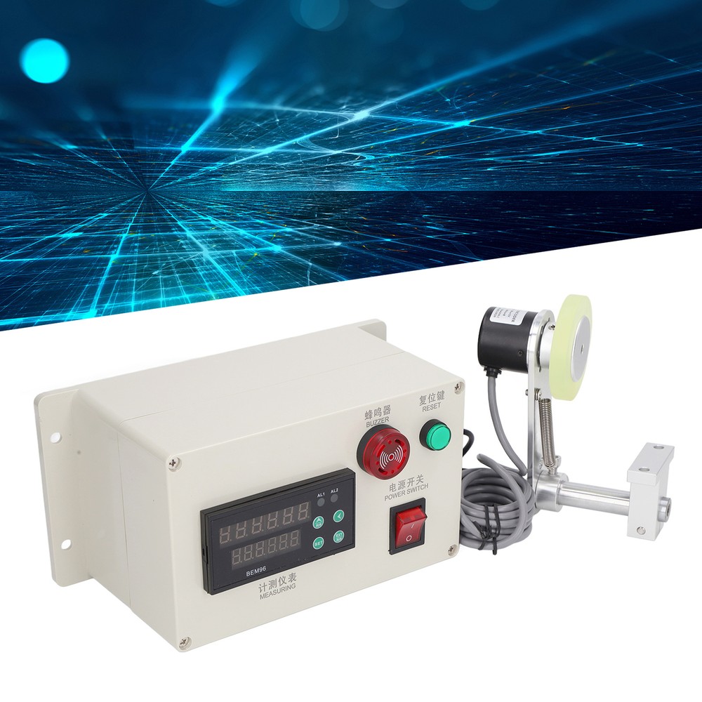 Digital Yard Counter With Spring Bracket 6Digits Roller Cable Wheel Length Meter