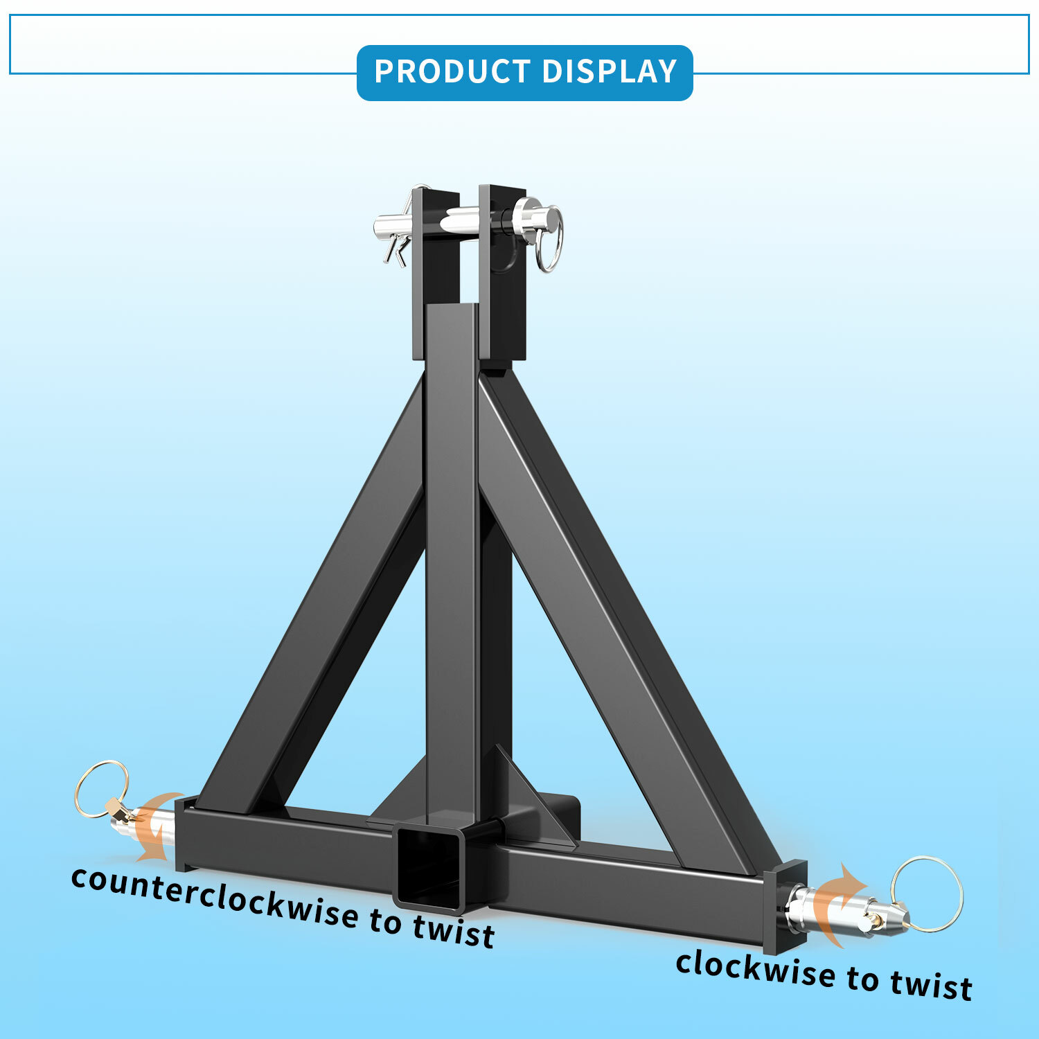 3 Point 2'' Trailer Receiver Hitch Tow Drawbar Category 1 Tractor Adapter