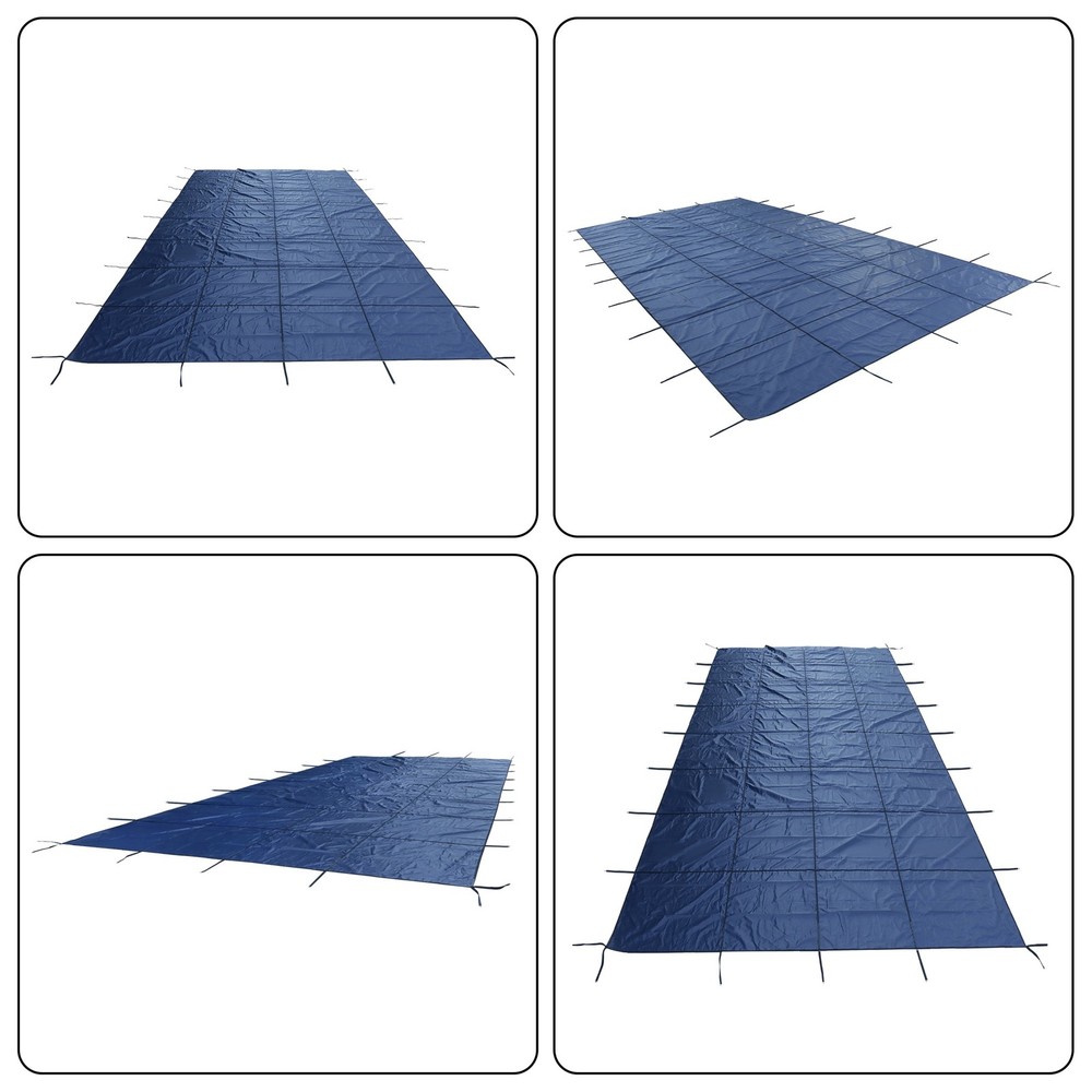 LABLT Blue Inground Heavy-Duty Solid Pool Safety Cover 27 x 47FT Include Tool