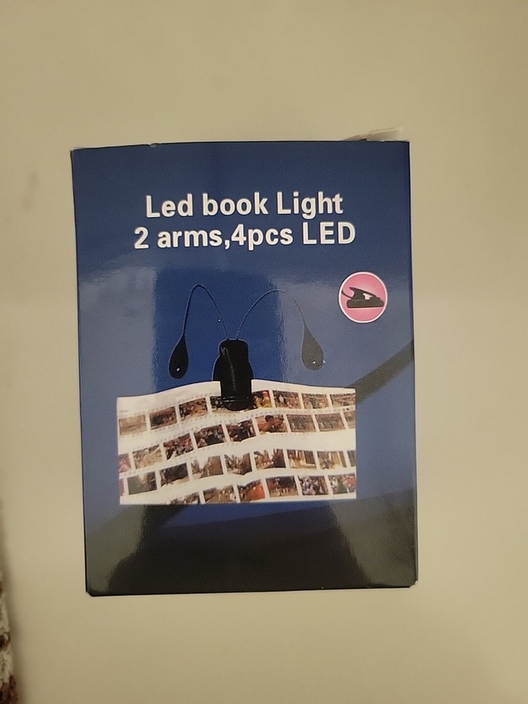 LED BOOK LIGHT 2 ARMS, 4 PCS LED