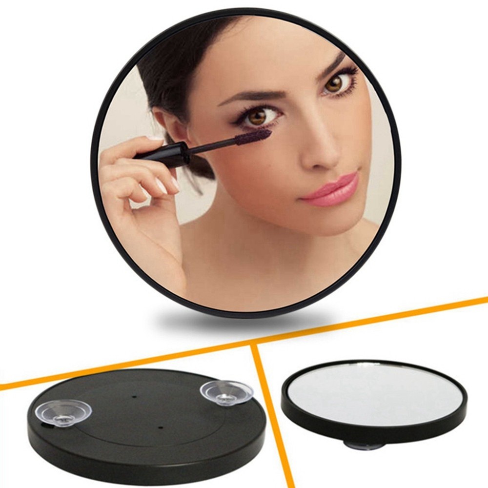 Magnifying Makeup Suction Cup Vanity with Handle ,White U8G33178
