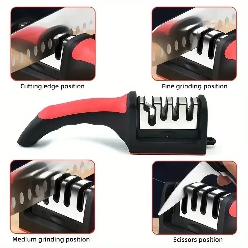 Knife Sharpener Professional Ceramic Tungsten Kitchen Sharpening System 4 Stage