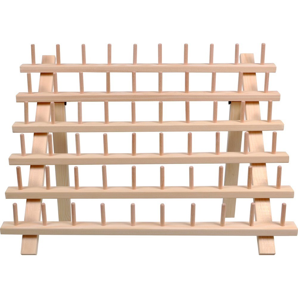 Wood Thread Spool Rack, Holds 60 Spools