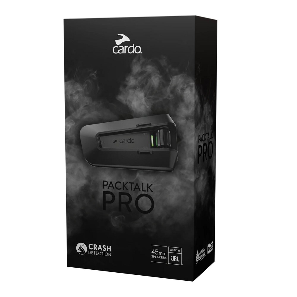 CARDO PACKTALK PRO MOTORCYCLE HELMET INTERCOM SYSTEM CRASH DETECTION