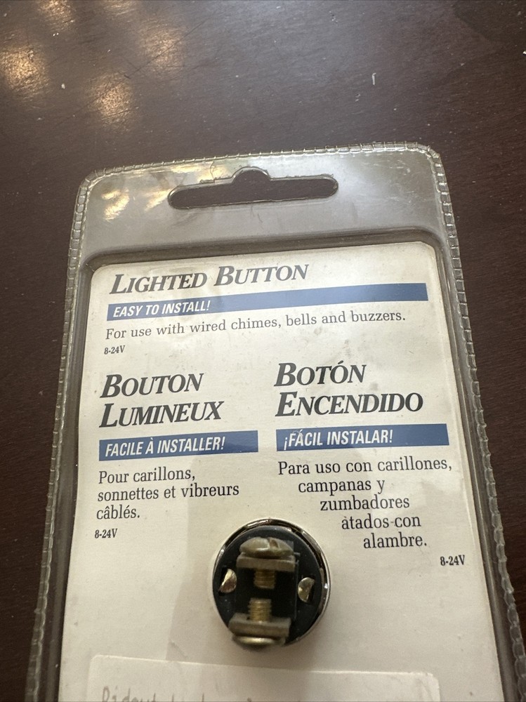 Carlon Gold Rectangle Lighted Button Doorbell Wired DH1608L Easy Install