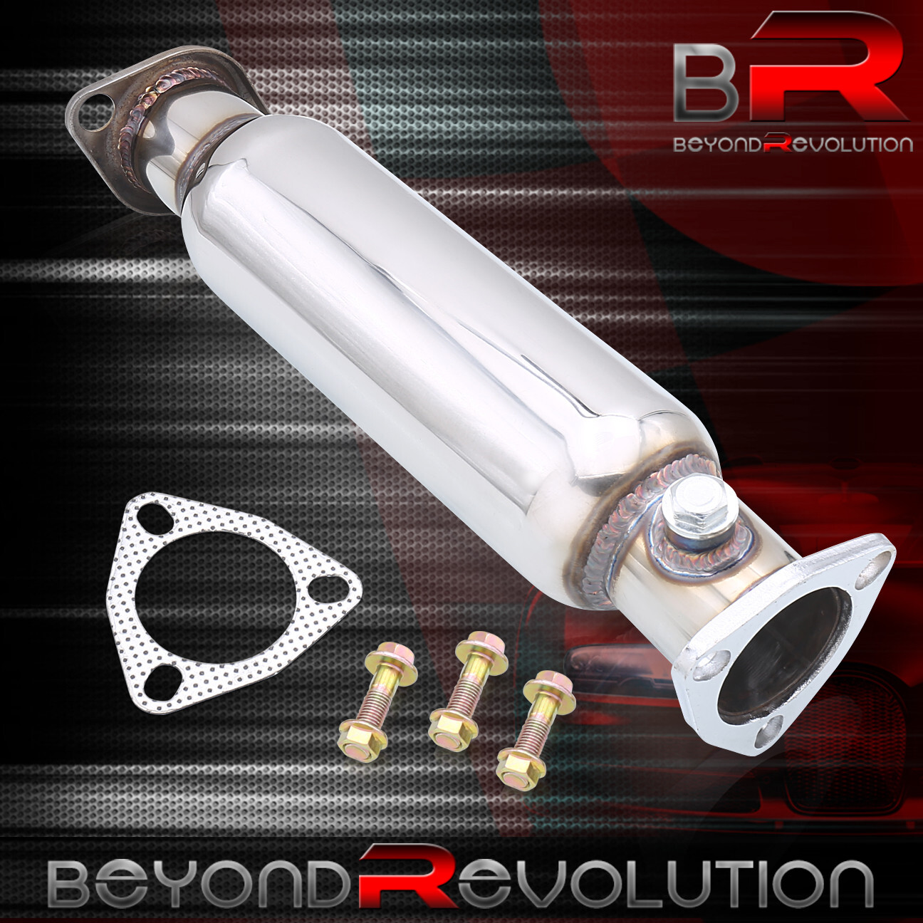 For 1988-2000 Civic JDM Polish Exhaust Stainless Steel Catback Pipe