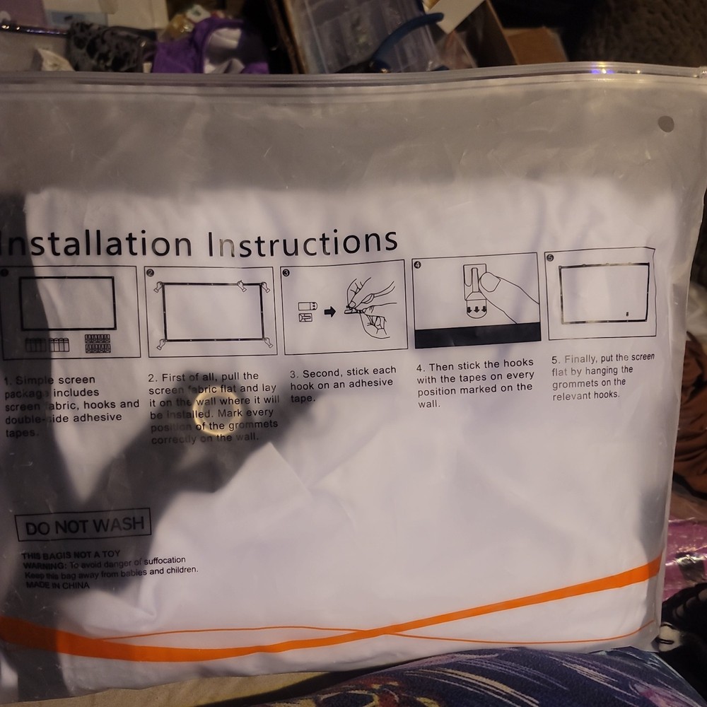 7.5 ft x 4.5 ft Projector Screen, Foldable, Screen only