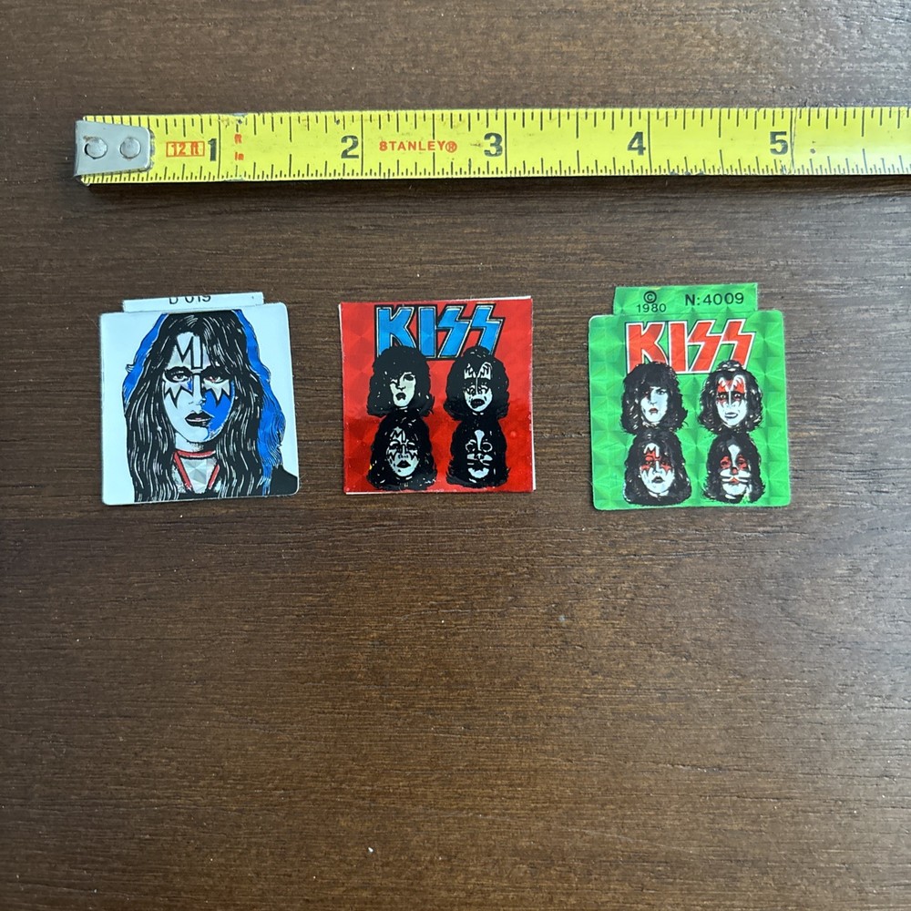 Kiss 1981 Italian Prism Stickers Lot Of 3