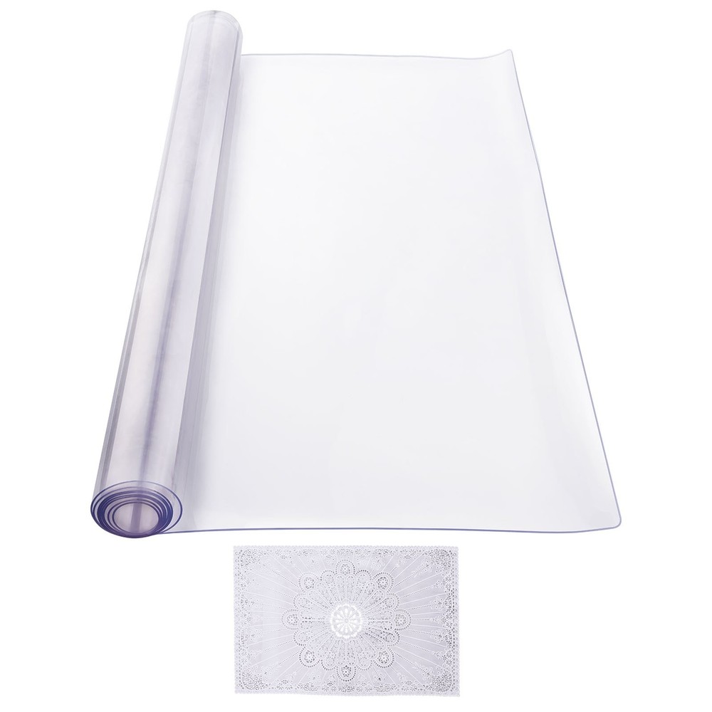 Plastic Table Cover, 42 x 60 Inch 2.0 mm Thick Clear Table Protector, Rectangle
