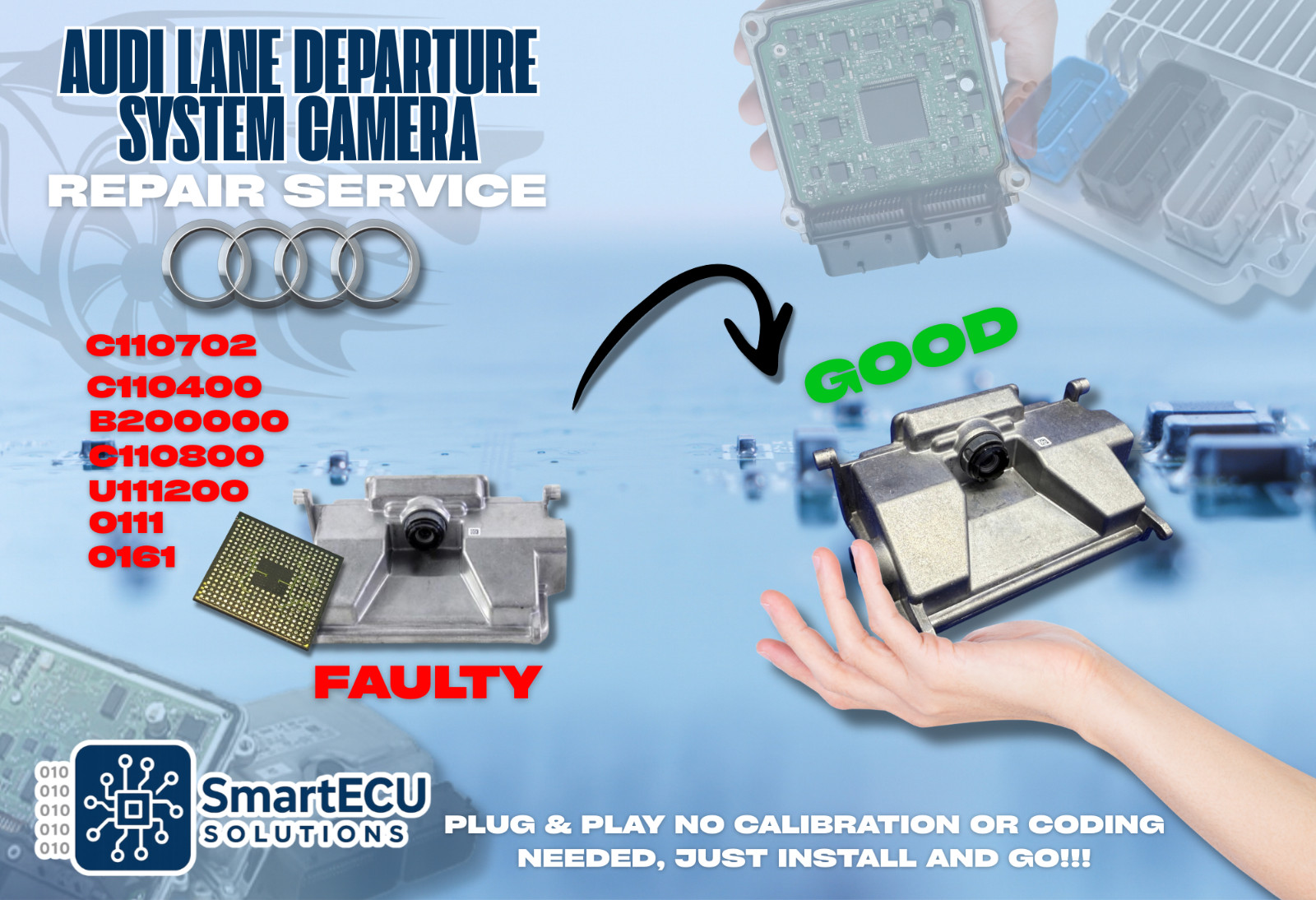 Audi/VW Lane Departure System Camera Repair Service A6/S6 A7/S7/RS7 A8/S8