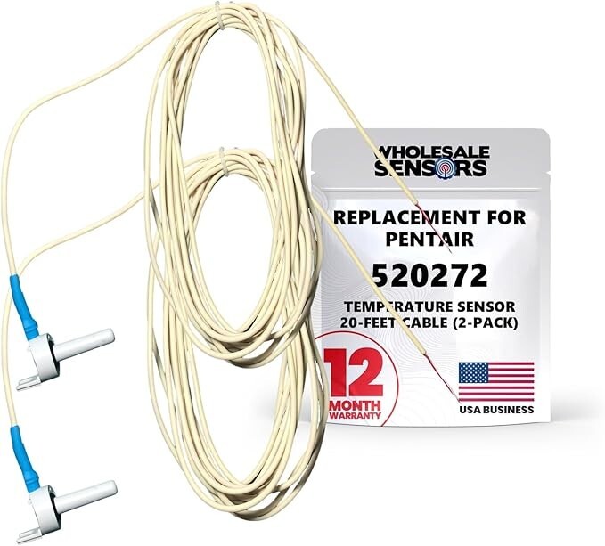 Pentair 520272 replacement Temperature Sensor (2-Pack) ,20-Feet Cable