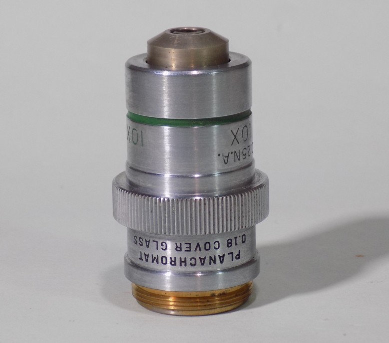 Bausch & Lomb Planachromat 10x / 0.25 N.A. Microscope Objective Lens