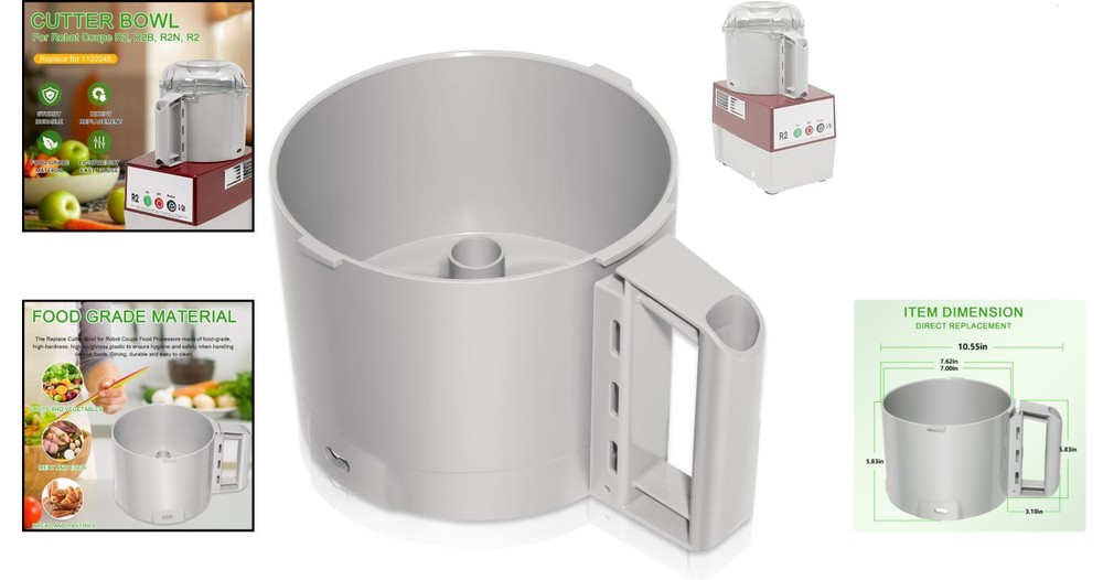Efficient 3-Quart Replacement Bowl for Robot Coupe R2, R2B, R2 Dice Processors