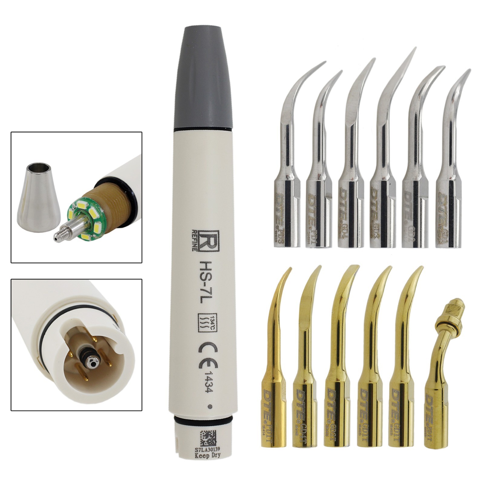 Satelec Acteon Newtron LED Handpiece Dental DTE Ultrasonic Piezo Scaler Tips GD1