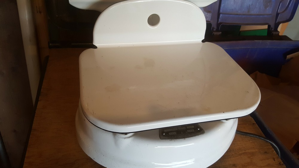 Antique STANDARD COMPUTING SCALE Barrel LIGHTED Porcelain GENERAL STORE old VTG