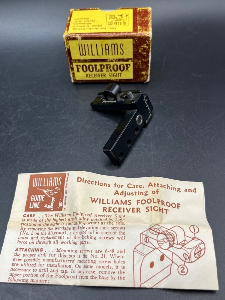 Williams Receiver Sight, Model SSM, With Faxtory Box