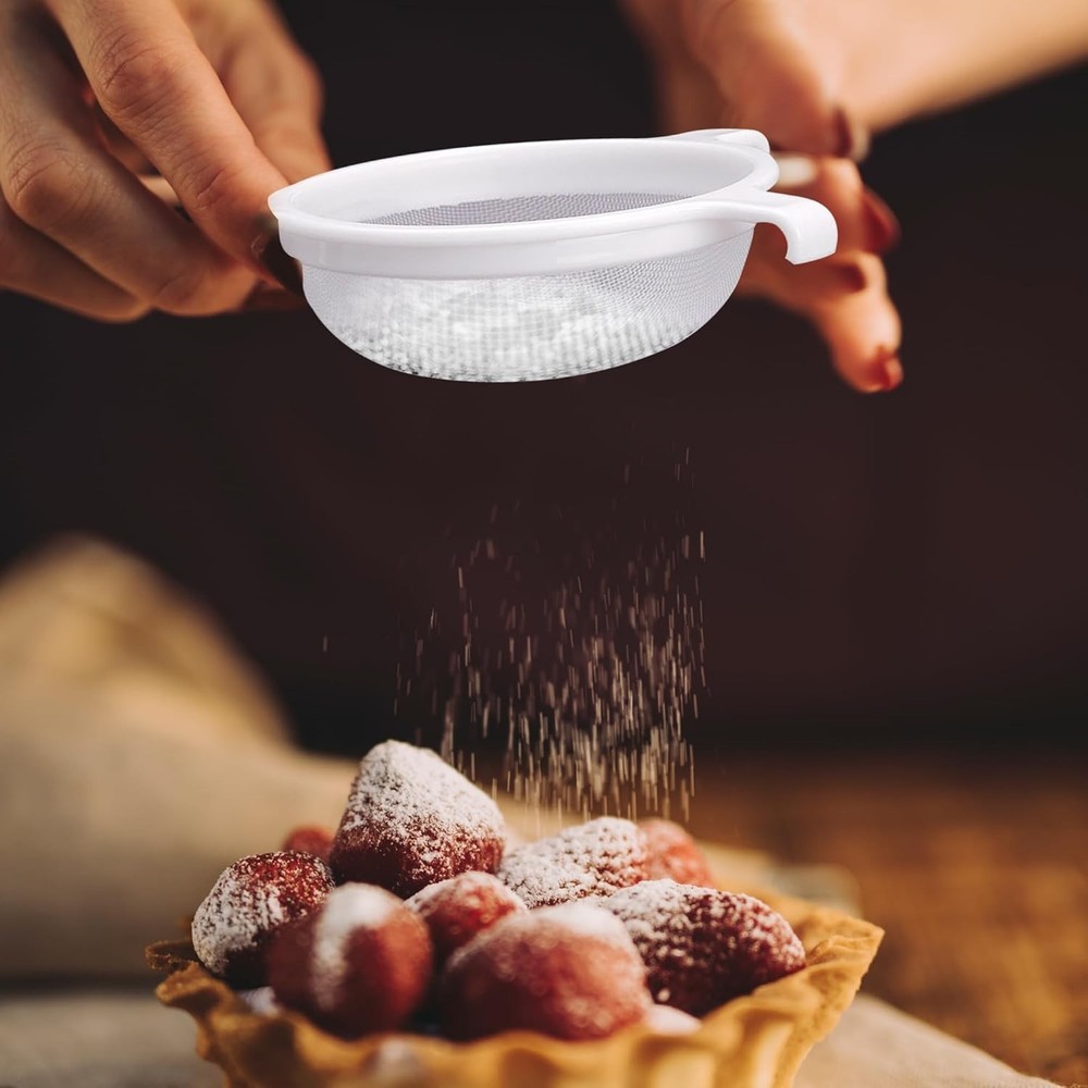 4-Piece Double-Ear Fine Mesh Strainer Set for Effortless Sifting & Straining