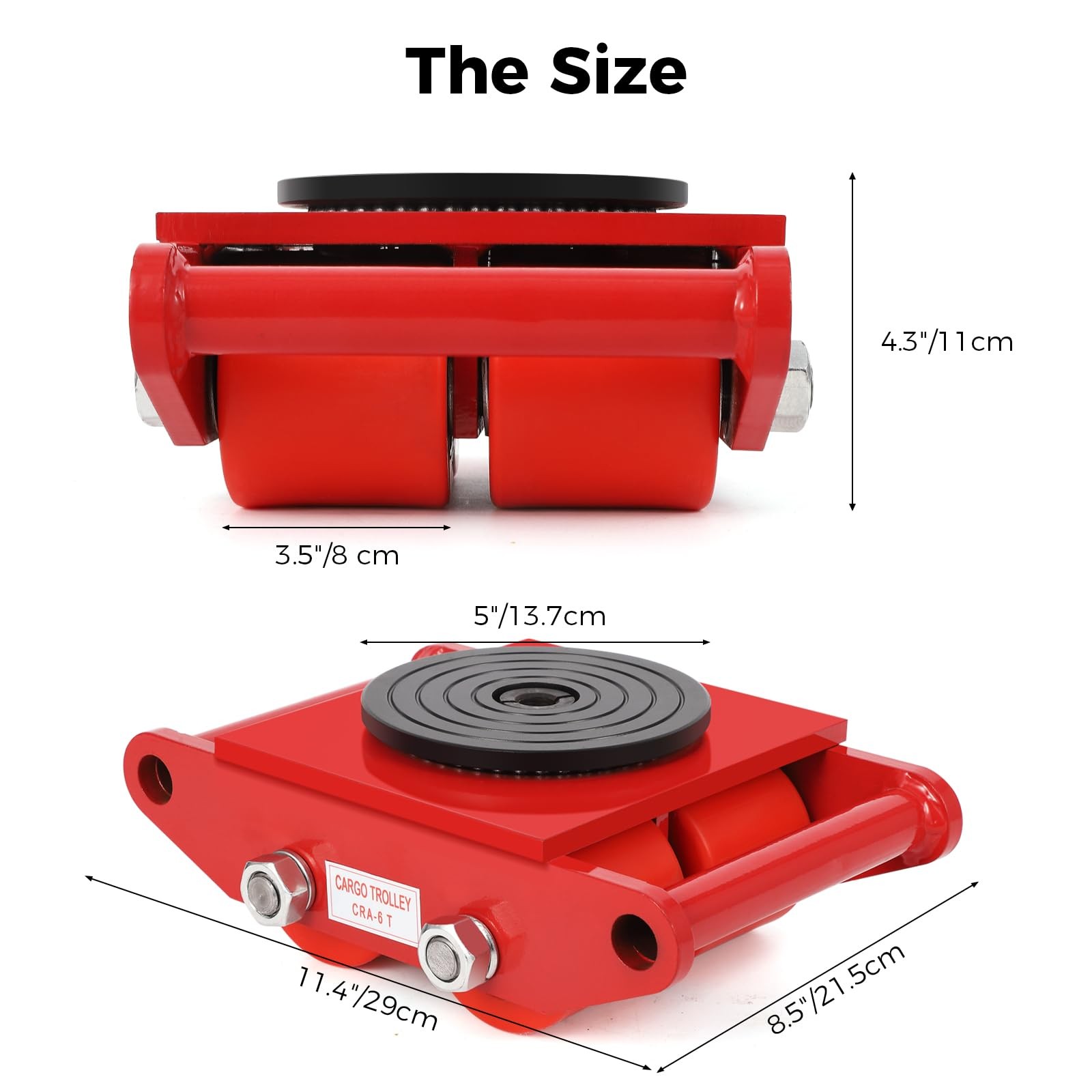 4PCS Machinery Mover 6T/13200lb Heavy Duty Machine Dolly Equipment Roller Skates