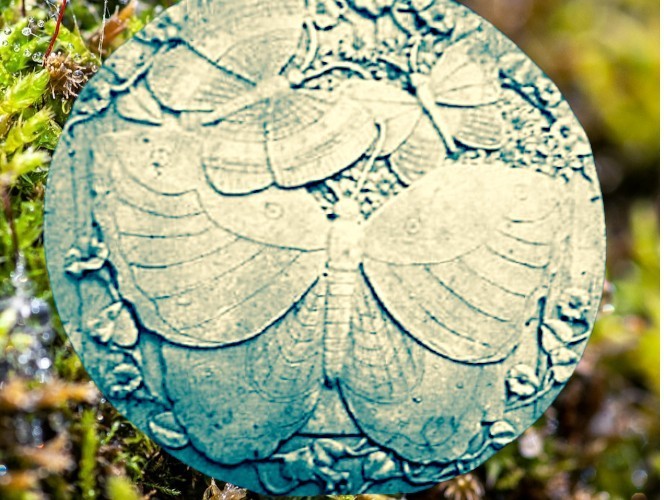 Butterfly steppingstone mold concrete plaster cement garden mould 12" x 1" thick