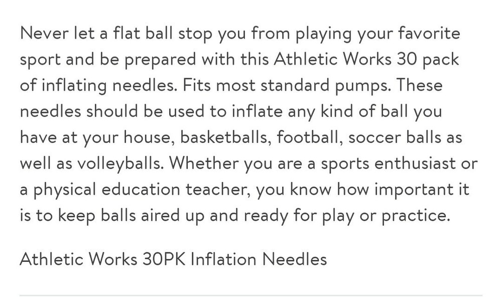 Athletic Works General Purpose Inflation Needles (30 Pack)