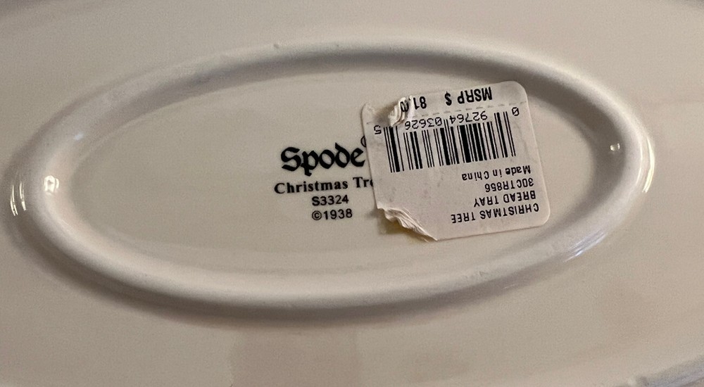 Spode Christmas Tree Bread Tray 15 1/2”.