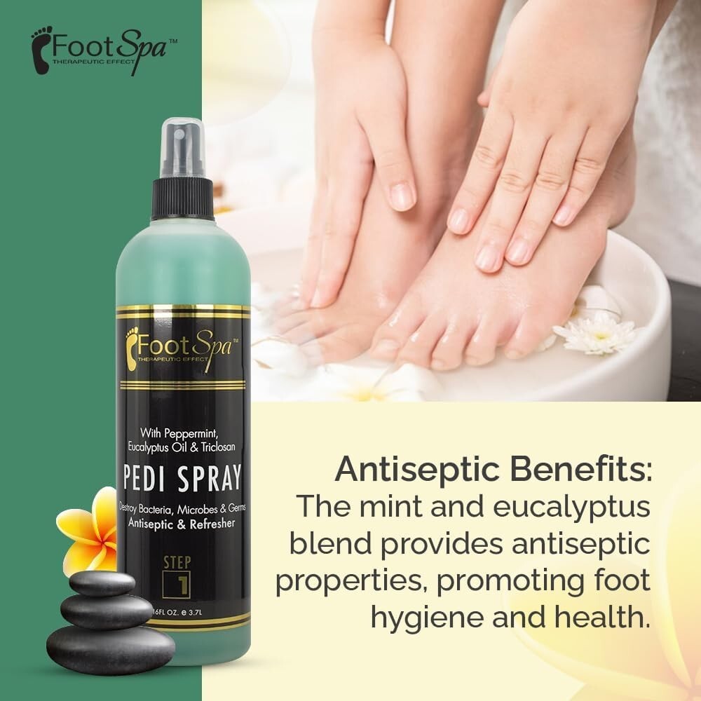 Foot Spa Pedi Spray Antiseptic Mint & Eucalyptus 16oz