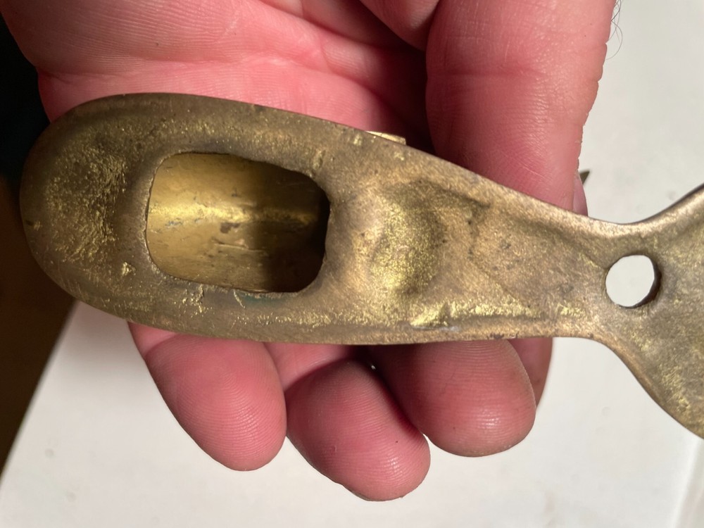 Vintage Soild Brass Whale Note Holder