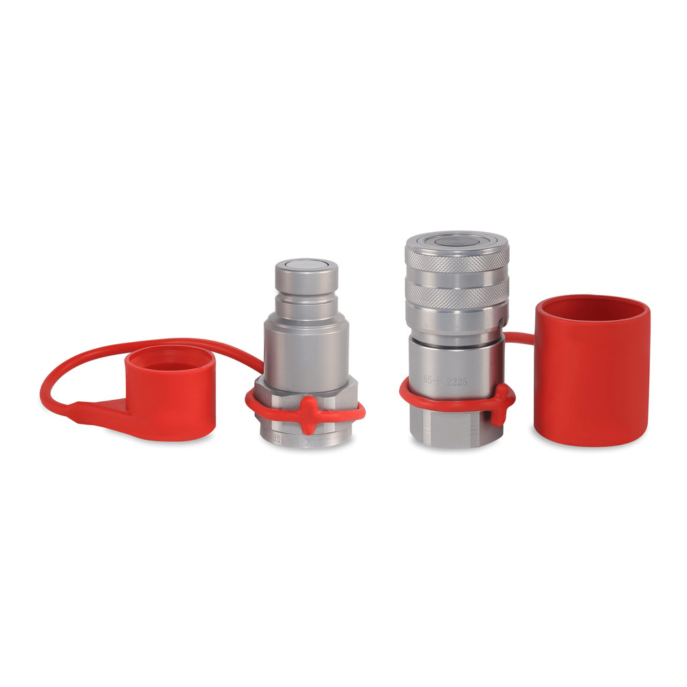 3/4″ Flat Face Hydraulic Quick Couplers Set - 1″ SAE Thread