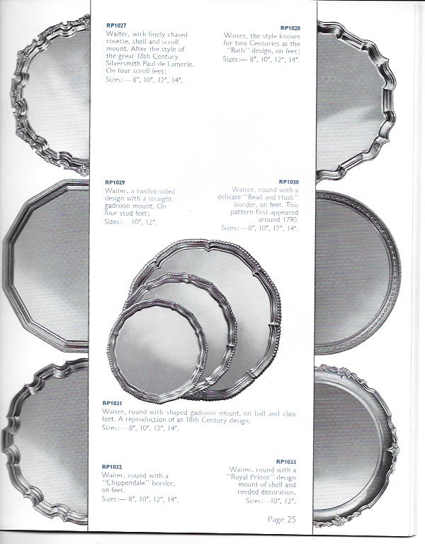 Silver Oblong Coffee Tray , Raw Edge/Plain. 11 in.