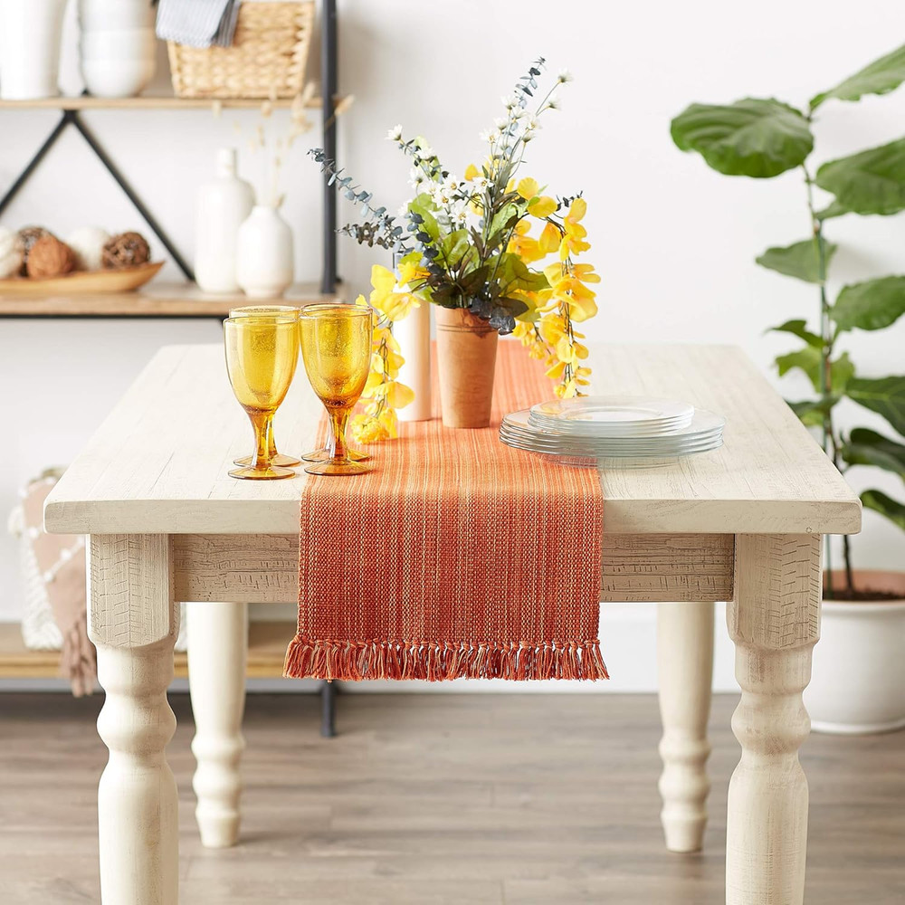 DII Variegated Tabletop Collection, Table Runner3x72, Spice