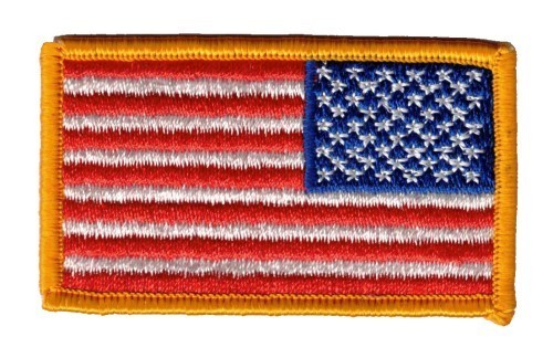 U.S. Reverse Field Flag Patch 4.5 x 8 cm Sew on.