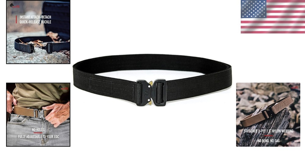 Quick Release Gun Belt - Stiffened Nylon Construction