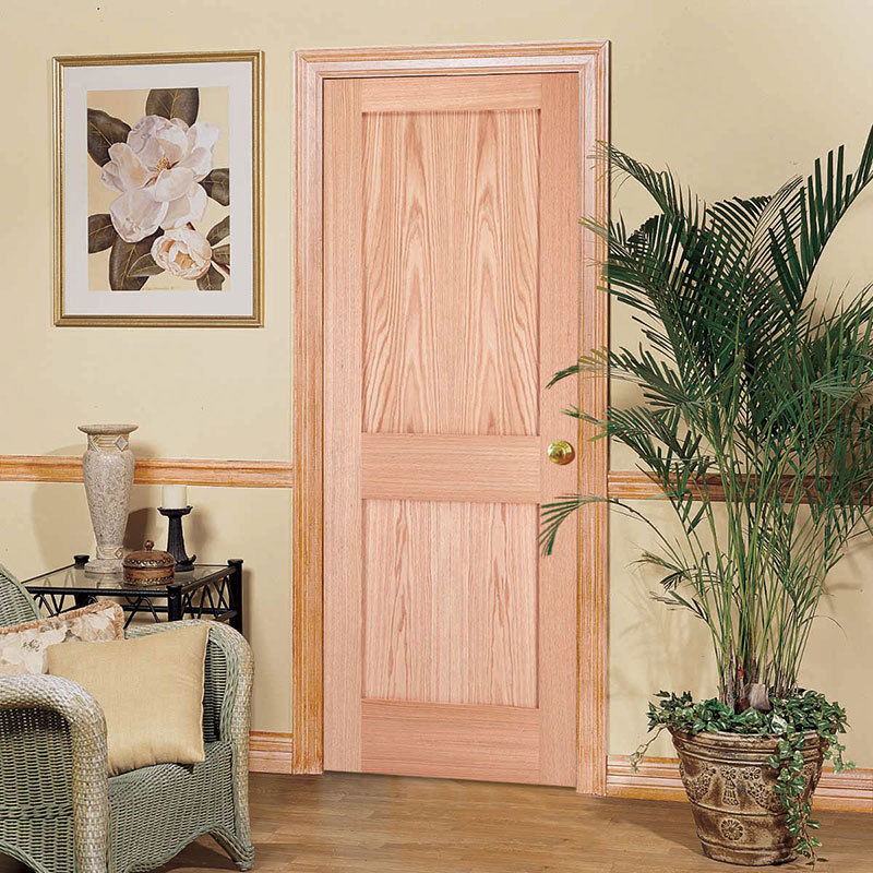 2 Panel Red Oak Mission Shaker Flat Panel Solid Core Interior Wood Doors Door