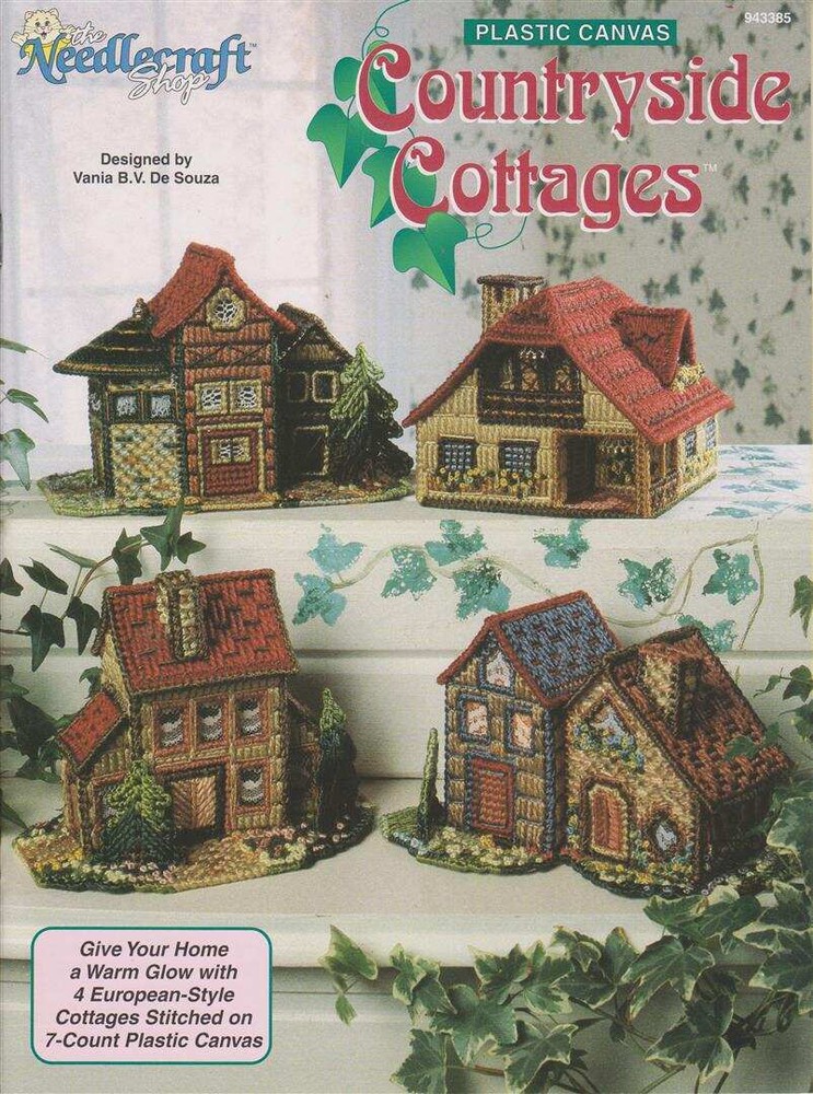 OOP!!!VHTF!!! PLASTIC CANVAS COUNTRYSIDE COTTAGES