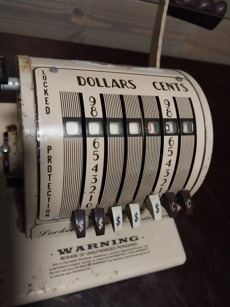 Vintage Paymaster X-550 Check Printer 1950's