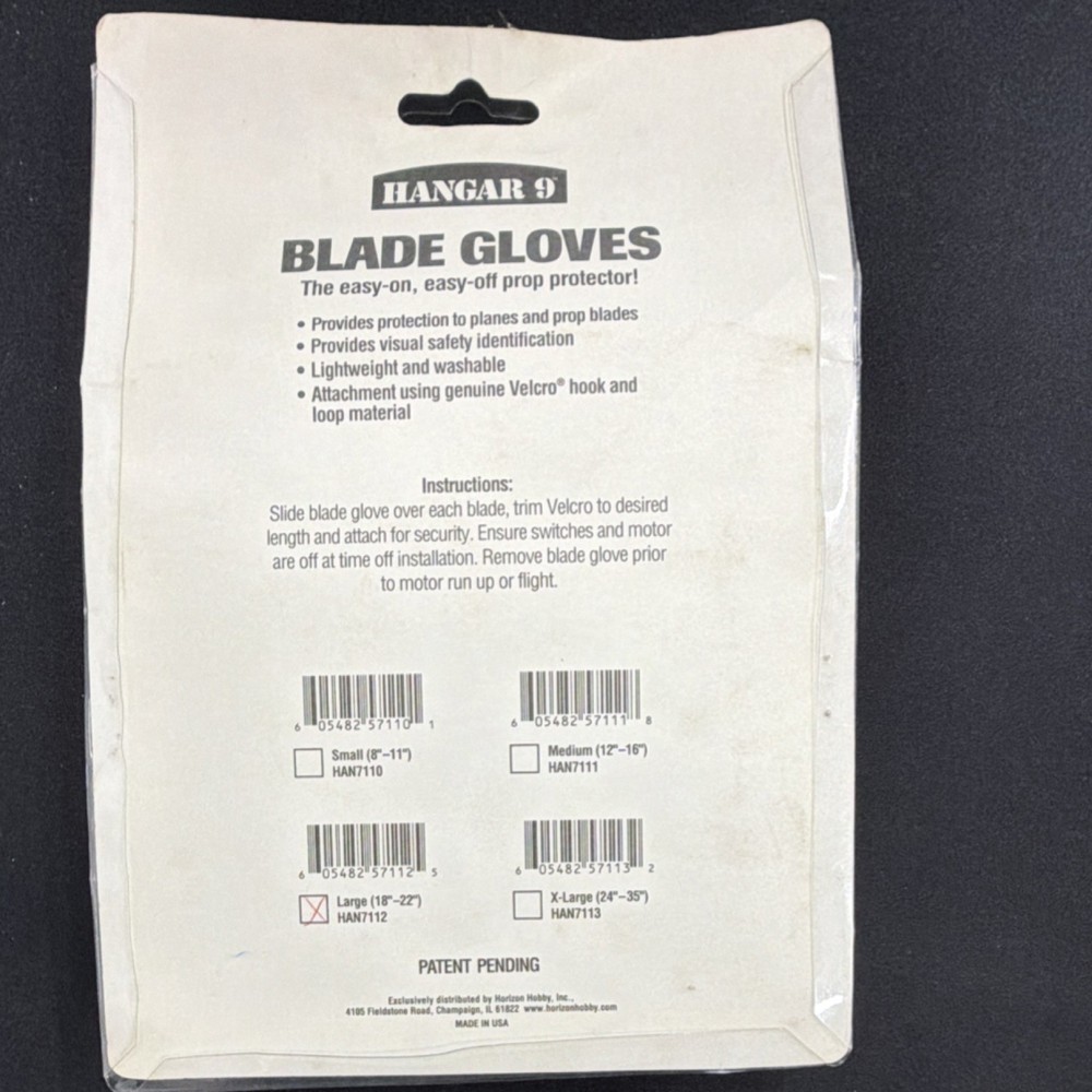 Hangar 9 Blade Gloves Large (18"-22") Red Prop Protector HAN7112