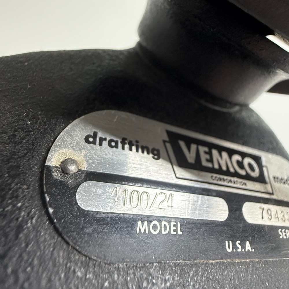 Vintage VEMCO 4100 24" Elbow Mechanical Drafting Machine Plus 18" 9P-7 Scale