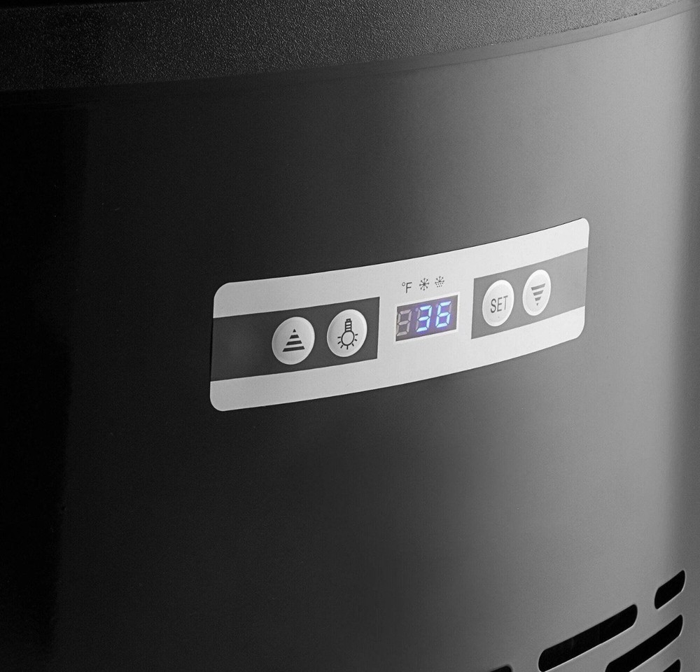 Black Circular Glass Refrigerated Display Case