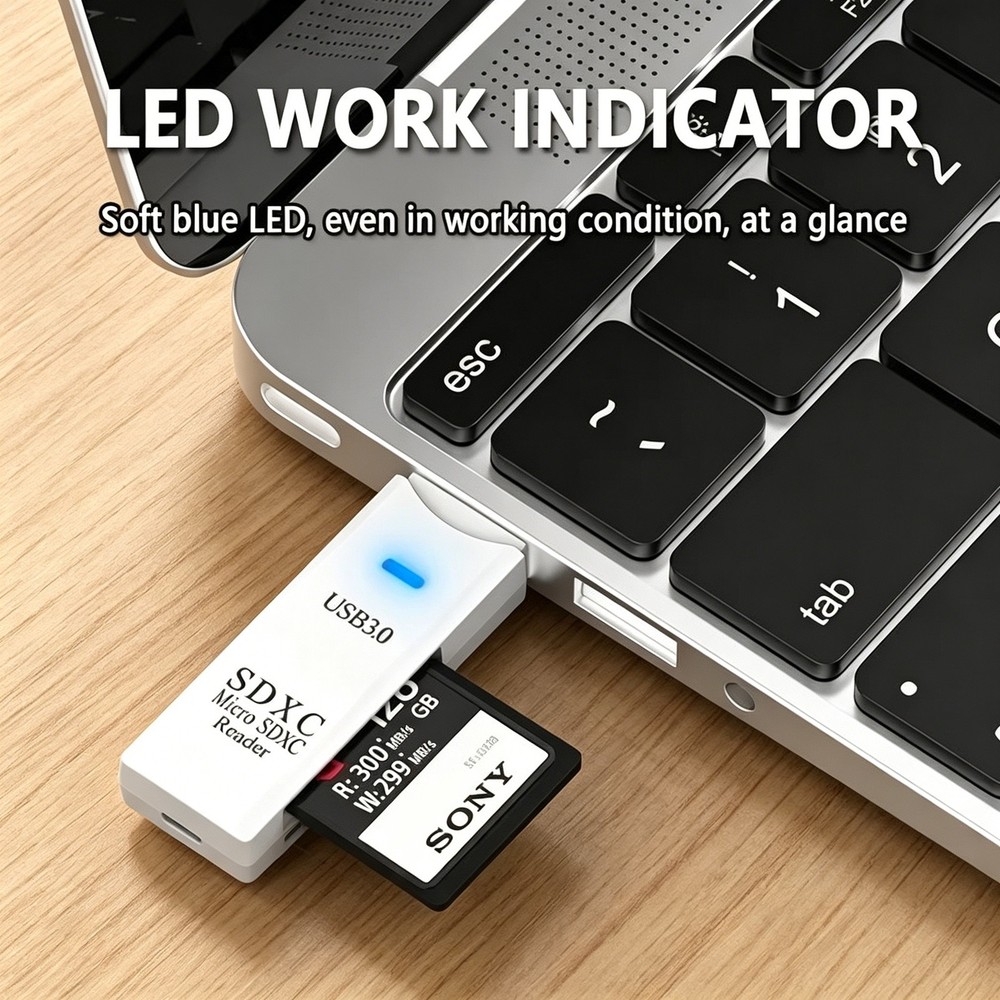 USB3.0 SD Card Reader for PC Micro SD Card to USB Adapter for Camera Memory Card