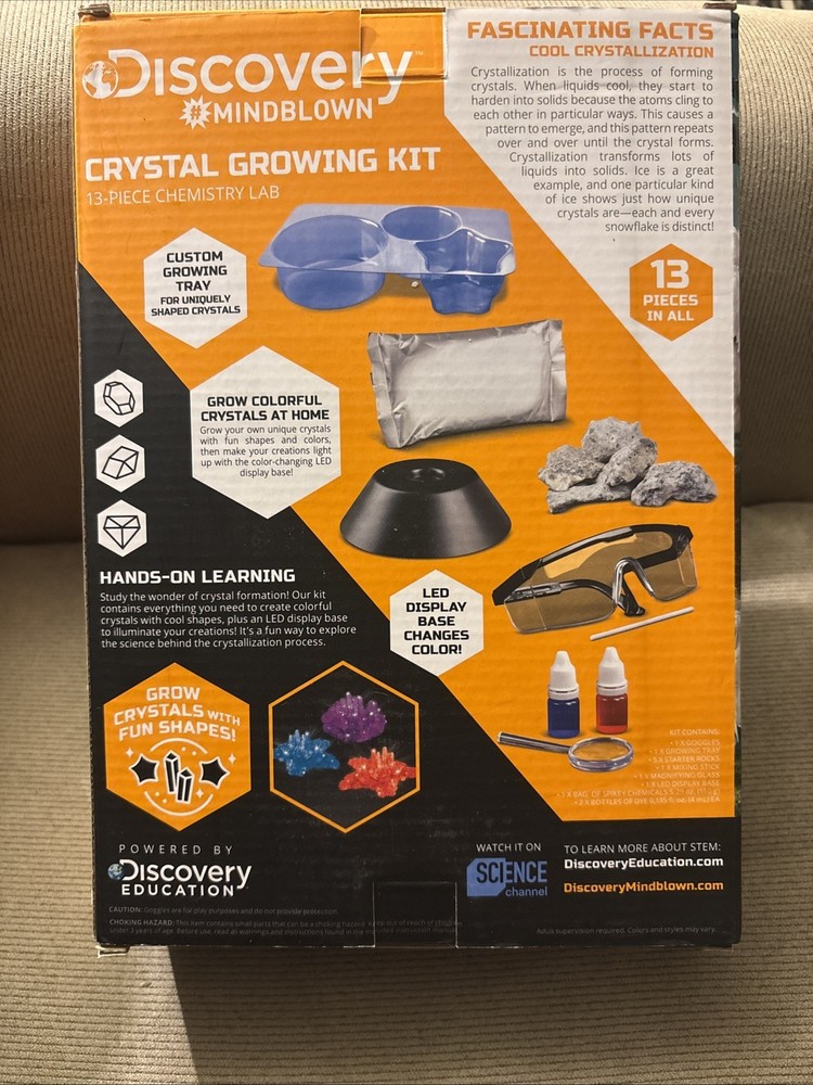 Discovery Mindblown Crystal Growing Kit STEM Science Set Light-Up Display NEW