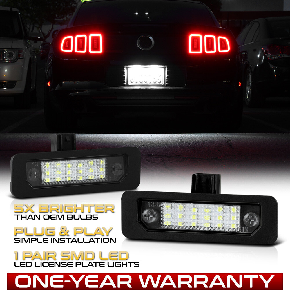 [F'King Bright] 10-14 Mustang 08-11 Focus 09-18 Flex LED License Plate Lamp Pair