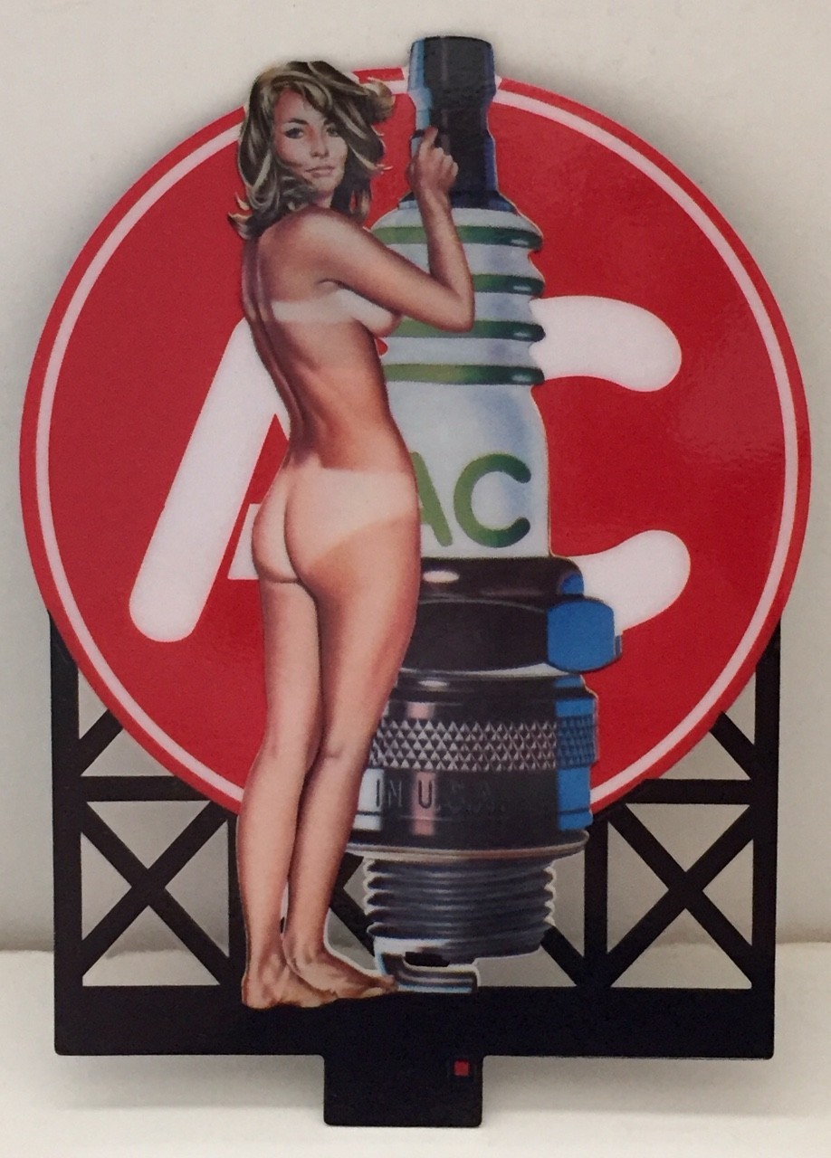 A C SPARK PLUGS HO-SCALE ANIMATED NEON BILLBOARD SIGN-BLINKS, LIGHT,MORE!