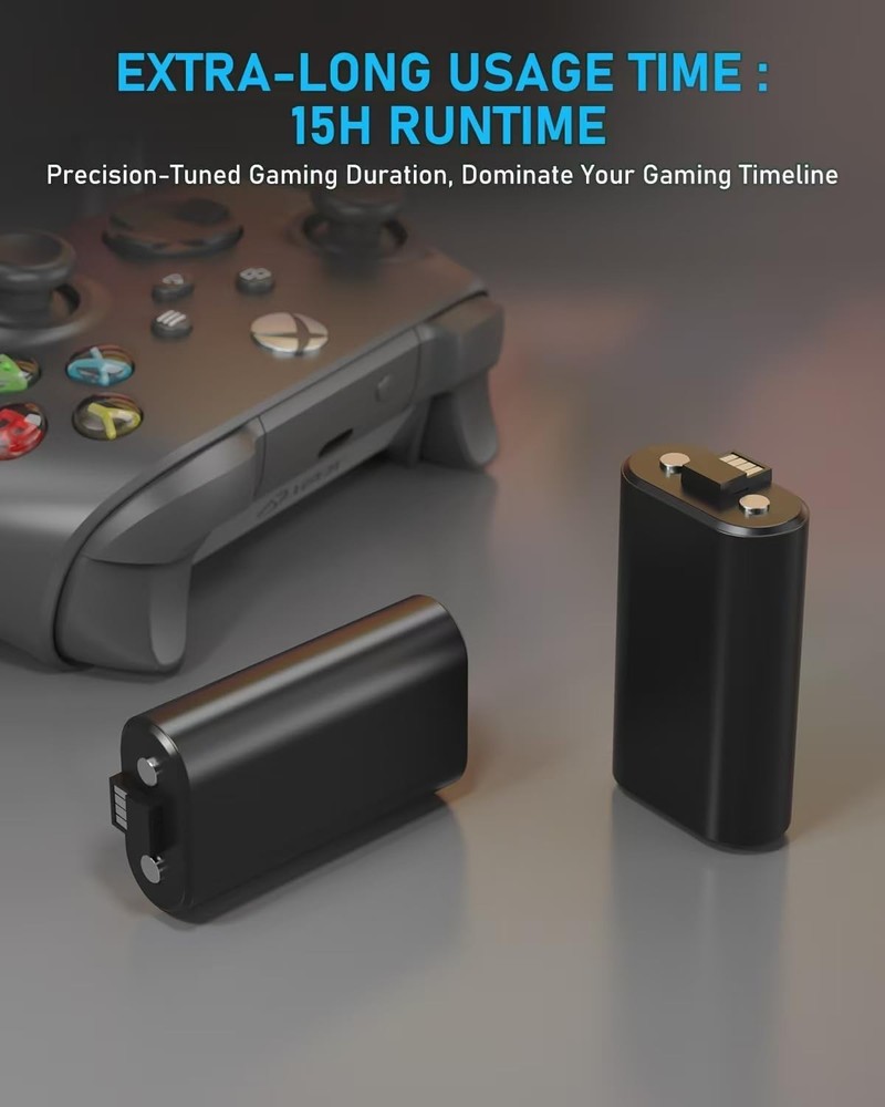 Ultimate Xbox Controller Battery Solution - 2×6660mWh, Certified Safety Features