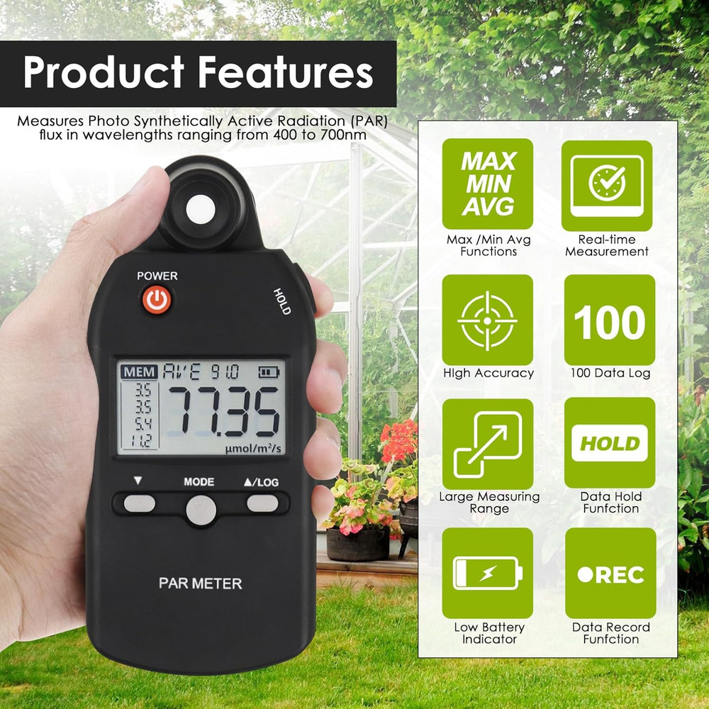 PAR Meter for Led Grow Lights High Precision Quantum Sensor Par Light Meter PPFD