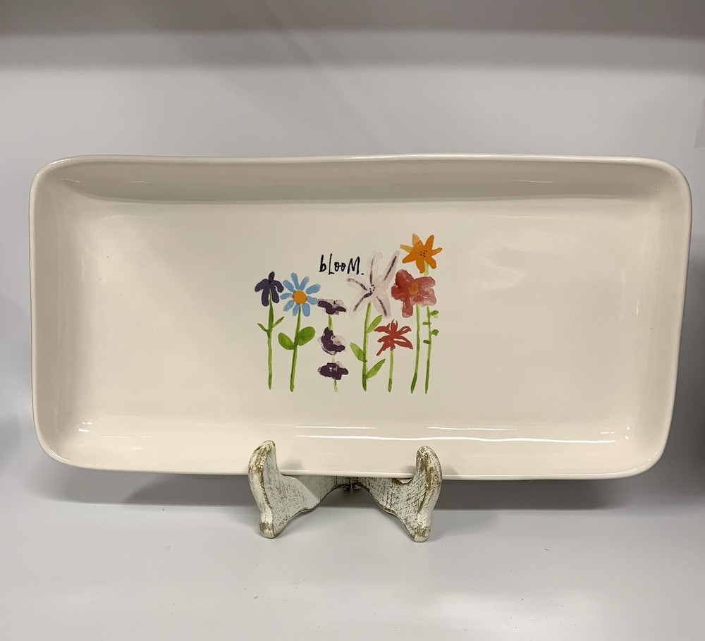 Rae Dunn Artisan Collection by Magenta Bloom  Rectangular Serving Tray Platter